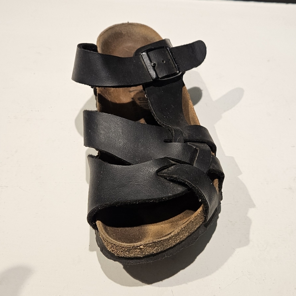 Birkenstock Pisa Sandals Black Leather Adjust Cross Strap Women’s 37 US 6–6.5 - Picture 6 of 16